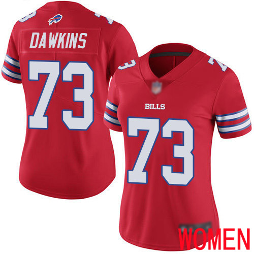 Women Buffalo Bills #73 Dion Dawkins Limited Red Rush Vapor Untouchable NFL Jersey->women nfl jersey->Women Jersey